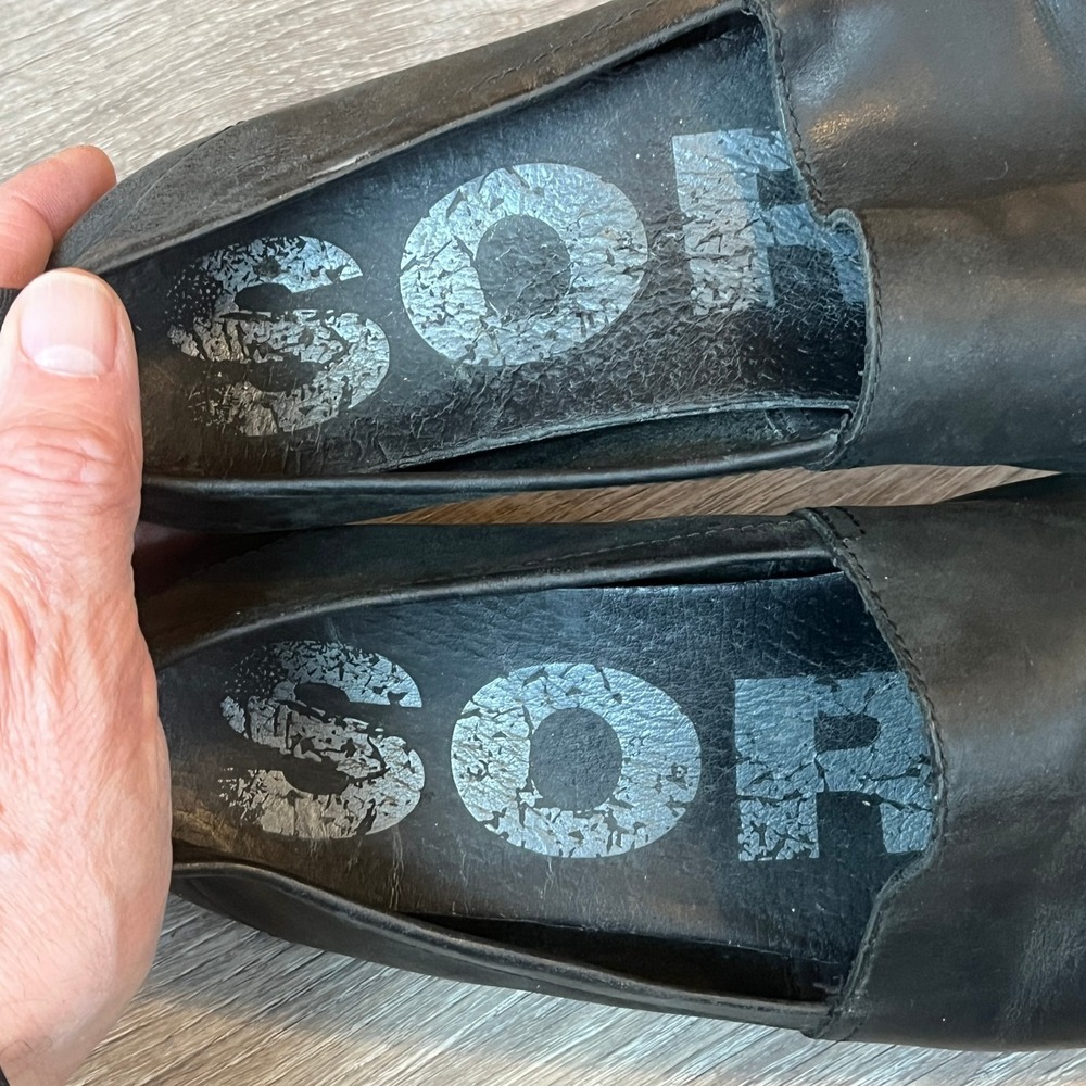 Sorel Ella Slip On Flats Casual Comfort Black Leather Womens 9.5 UK 7.5 EU 40.5 - Picture 6 of 7
